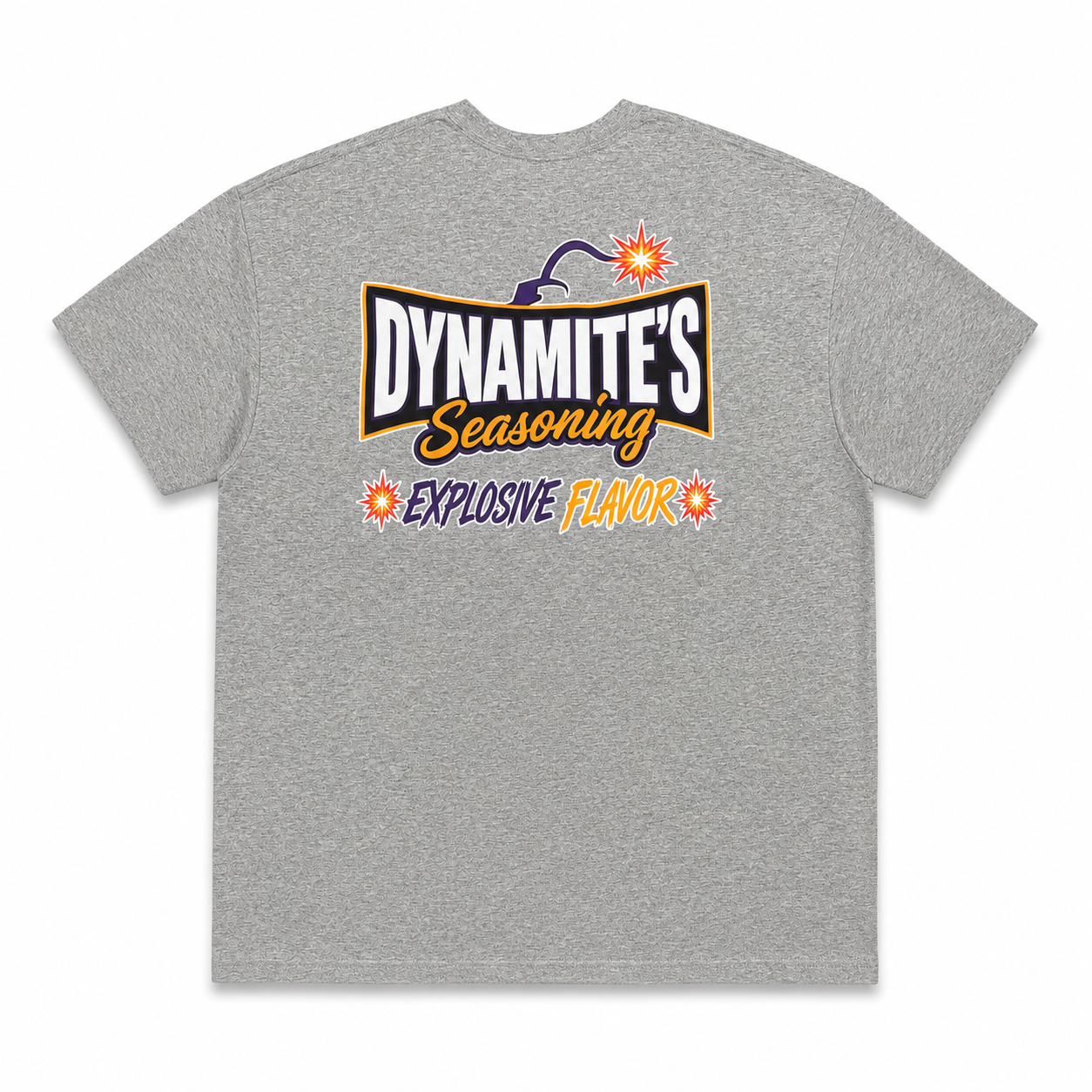 Dynamite's Seasoning Explosive Flavor T-Shirt Heather Gray — Back