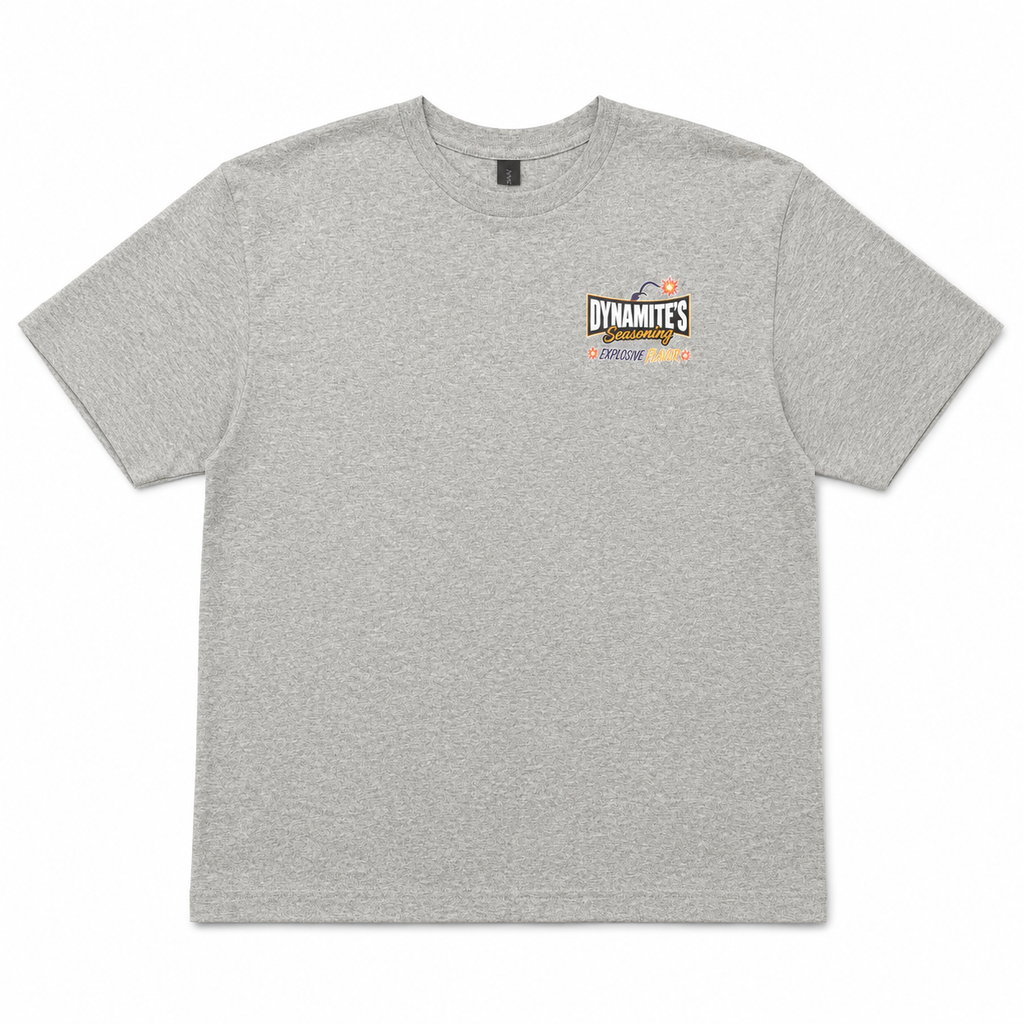 Dynamite's Seasoning Explosive Flavor T-Shirt Heather Gray — Front