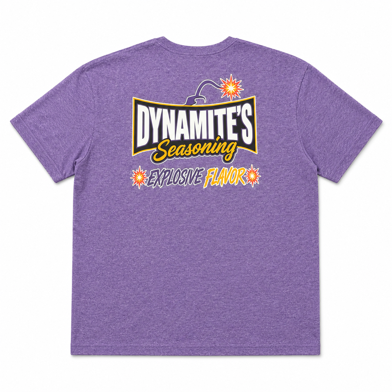 Dynamite's Seasoning Explosive Flavor T-Shirt Heather Purple — Back