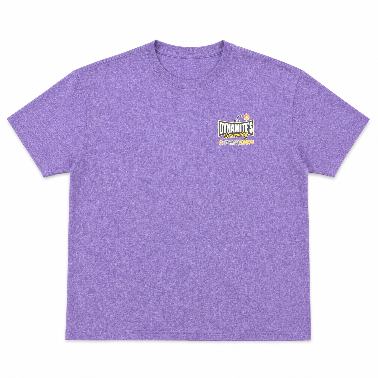 Dynamite's Seasoning Explosive Flavor T-Shirt Heather Purple — Front