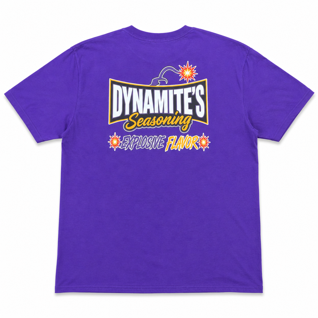 Dynamite's Seasoning Explosive Flavor T-Shirt Purple — Back